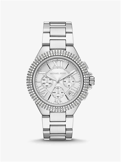 michael kors oversized wren silver-tone watch|Amazon.com: Michael Kors Oversized Watch.